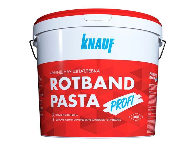 Ротбанд паста готовая. Rotband pasta Profi 18 кг. Knauf Ротбанд паста профи. Ротбанд паста 5 вёдро. Шпаклевка готовая Knauf Rotband pasta Profi 18кг.